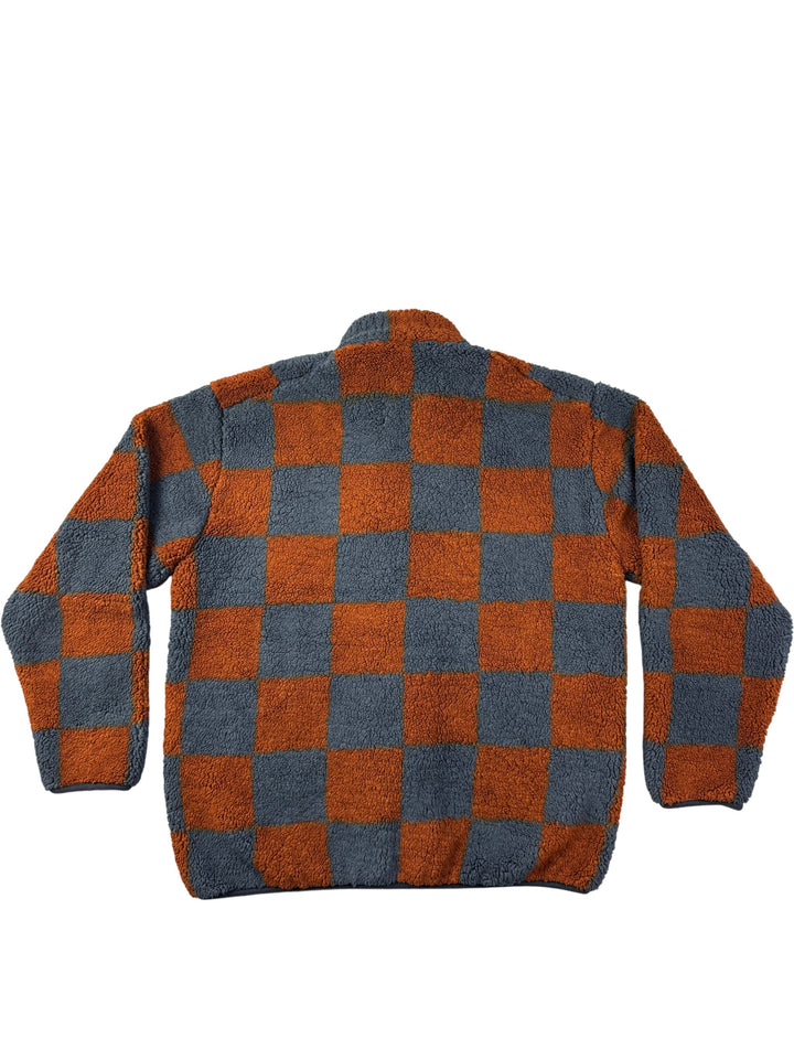 Recycled Polyester Checkered Fleece Jacket - M