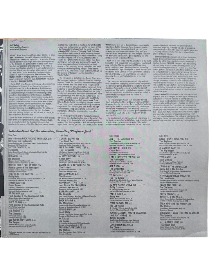 American Graffiti Soundtrack Vinyl Record- Very Good
