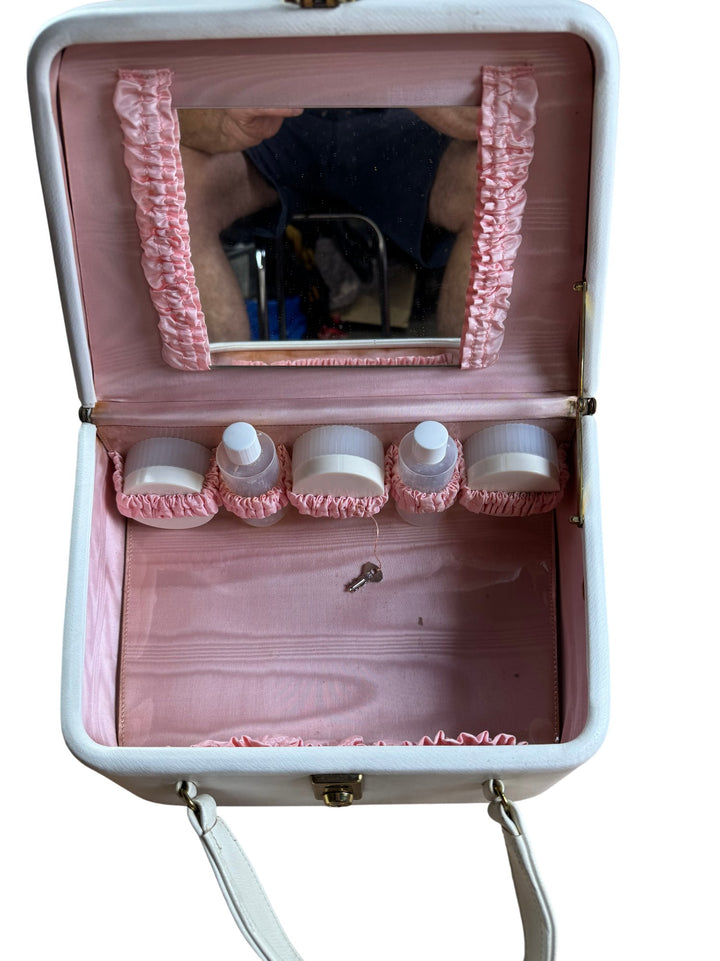 White Vintage Box Cosmetic Bag