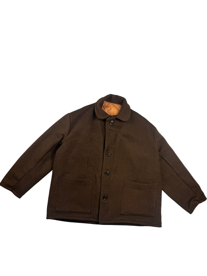Brown Quilted Collar Jacket - L