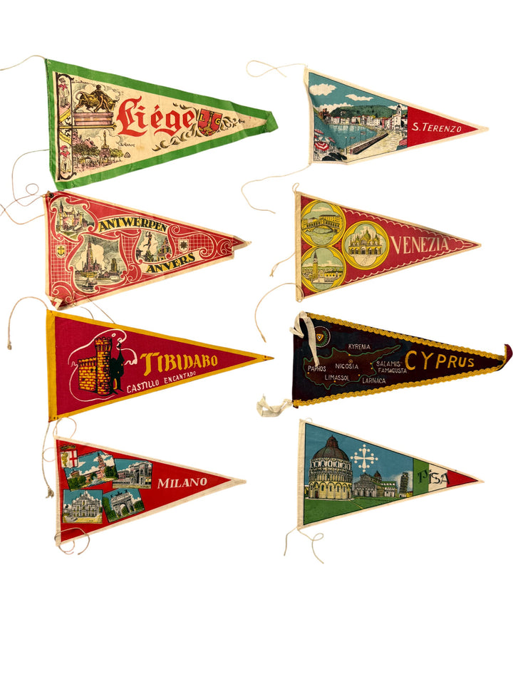 Collection Of Vintage Souvenir Pennants