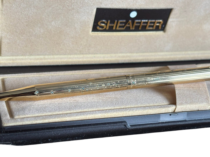 Sheaffer Gold Fountain Pen with Case Elegant Design Collectable Writing Instrume - Think Vintage