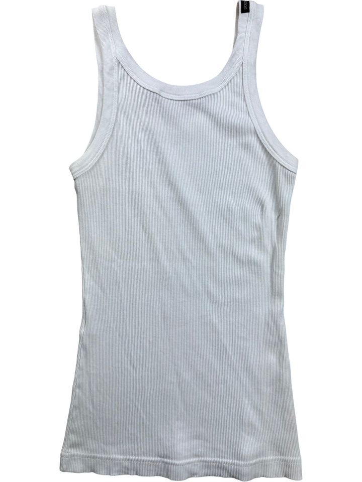 Dolce & Gabbana White Ribbed Tank Top - XS