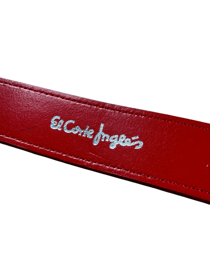 Pierre Cardin Red Leather Belt With Silver Buckle - W29-32