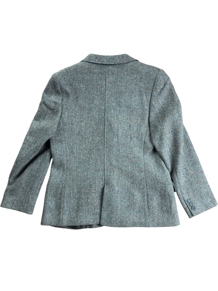 Harris Tweed Green Herringbone Wool Jacket - M