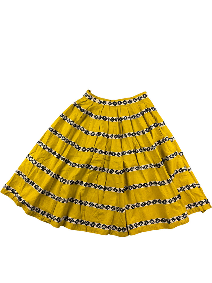 1960s Reldan Yellow Pleated Skirt - XS - Think Vintage