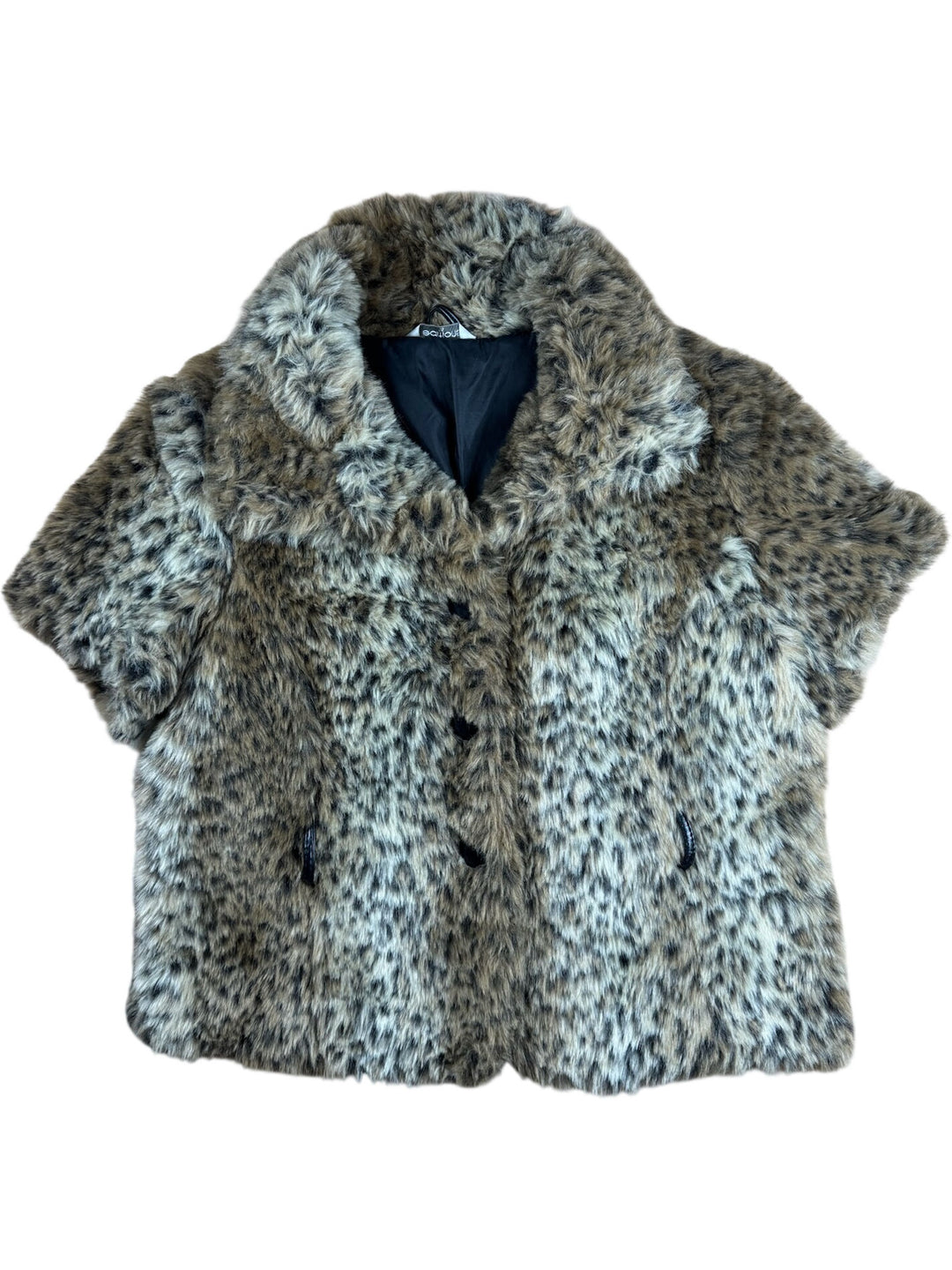 Animal Print Faux Fur Jacket - L