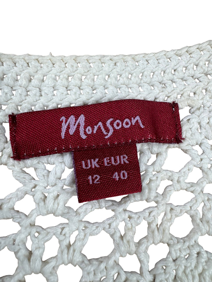 Monsoon Crochet Button-Up Dress - S