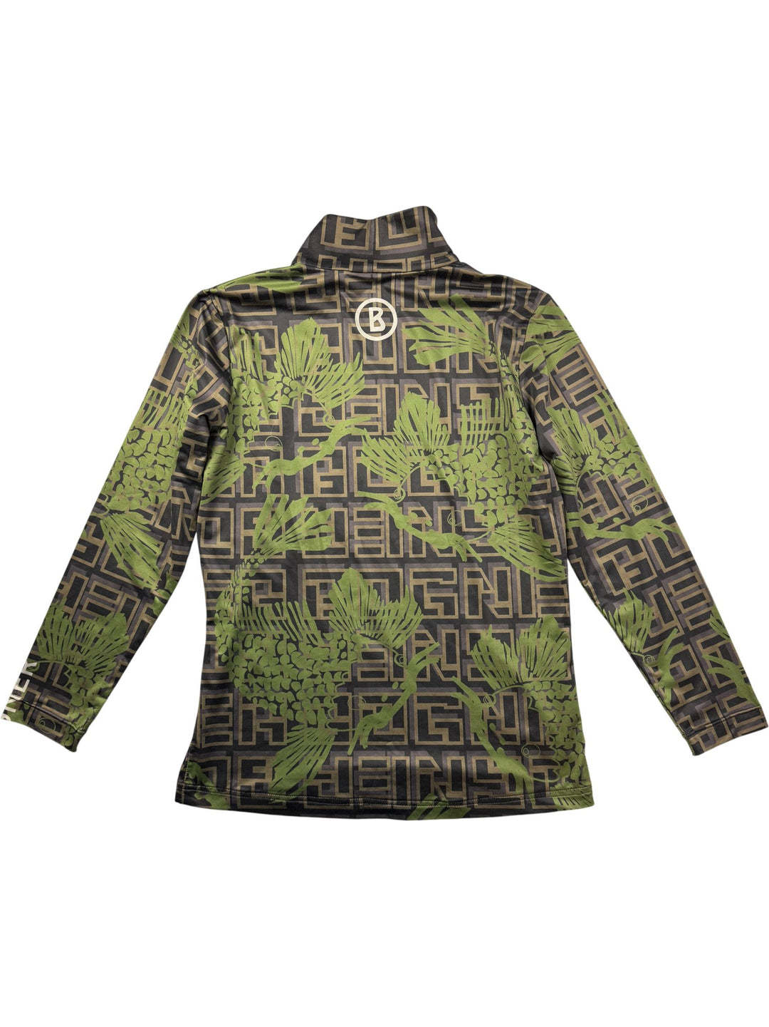 Bogner High Neck Geometric Pattern Long Sleeve Top - S/M