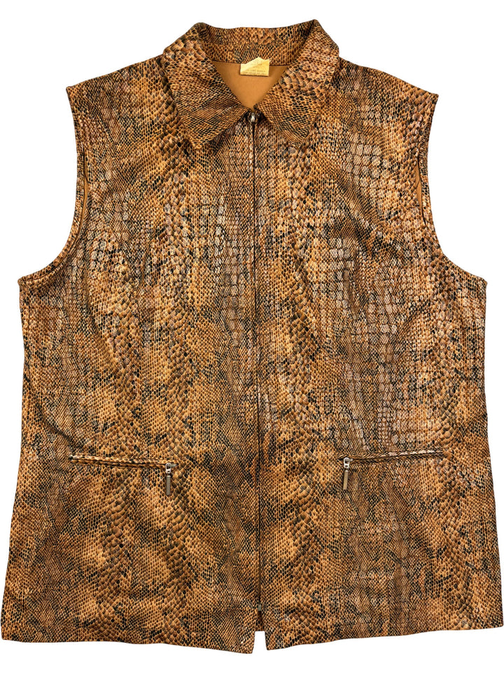 1970s Snake Print Sleeveless Vest - M