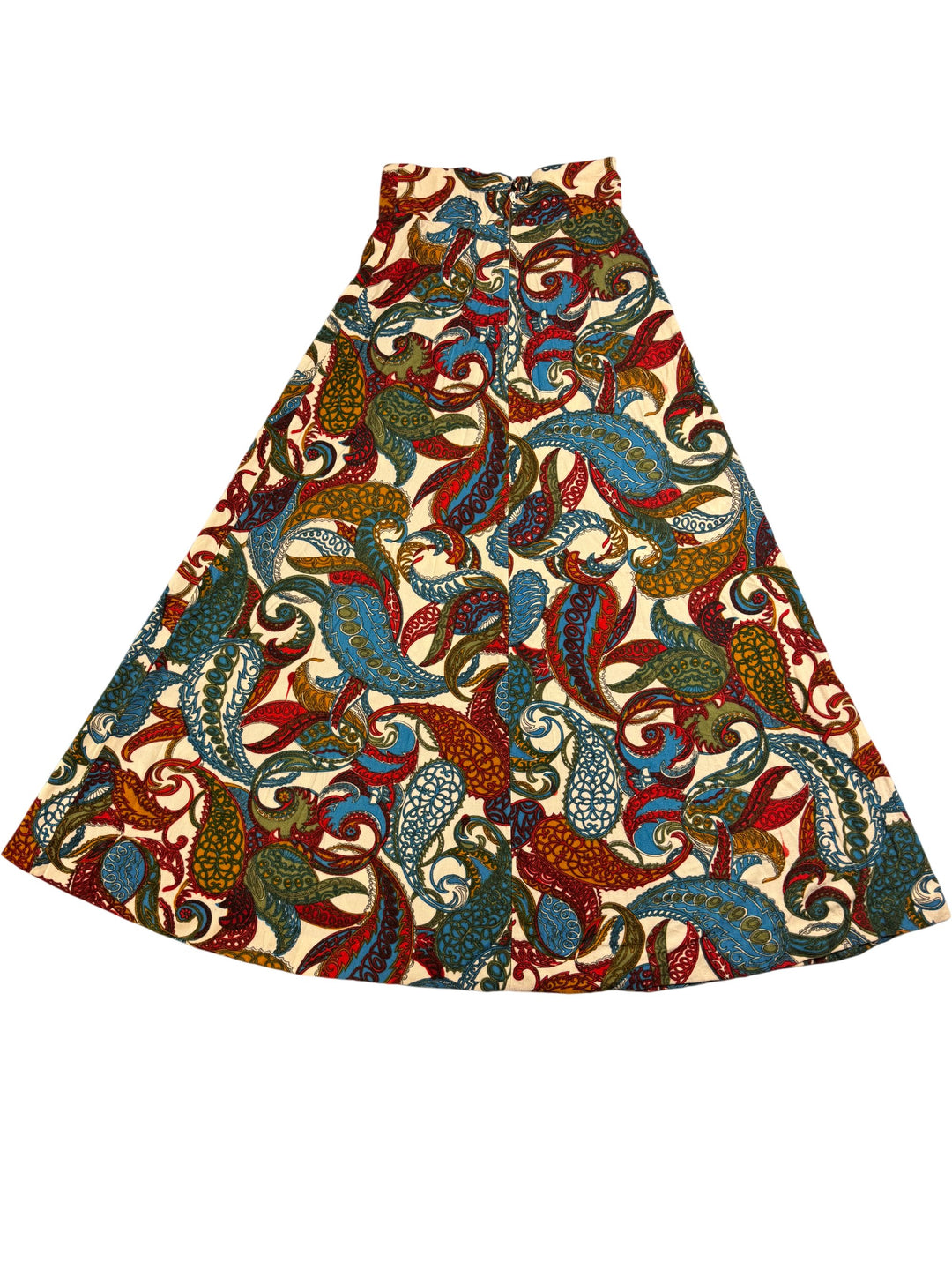 60s Paisley Pattern A-Line Skirt - Think Vintage