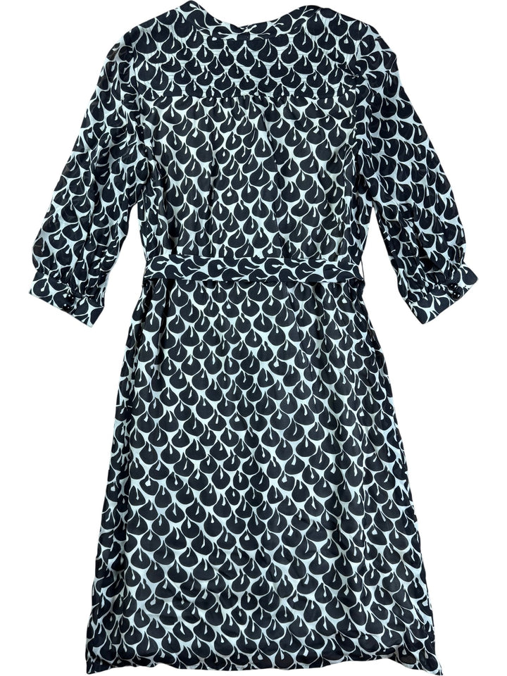 Jaeger Black and White Patterned Dress - M