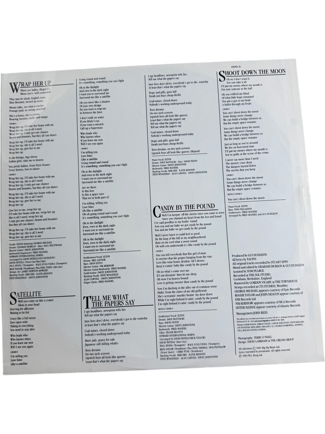 Elton John Ice On Fire Vinyl Album - Good+