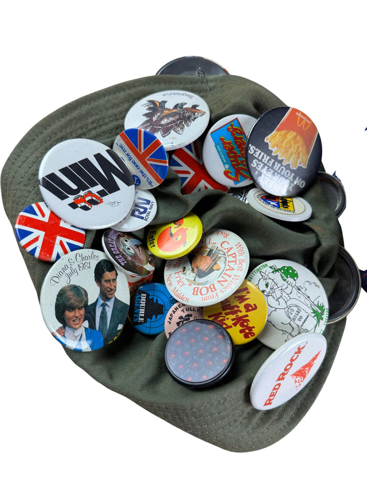 Assorted Collectible Pins and Badges Set
