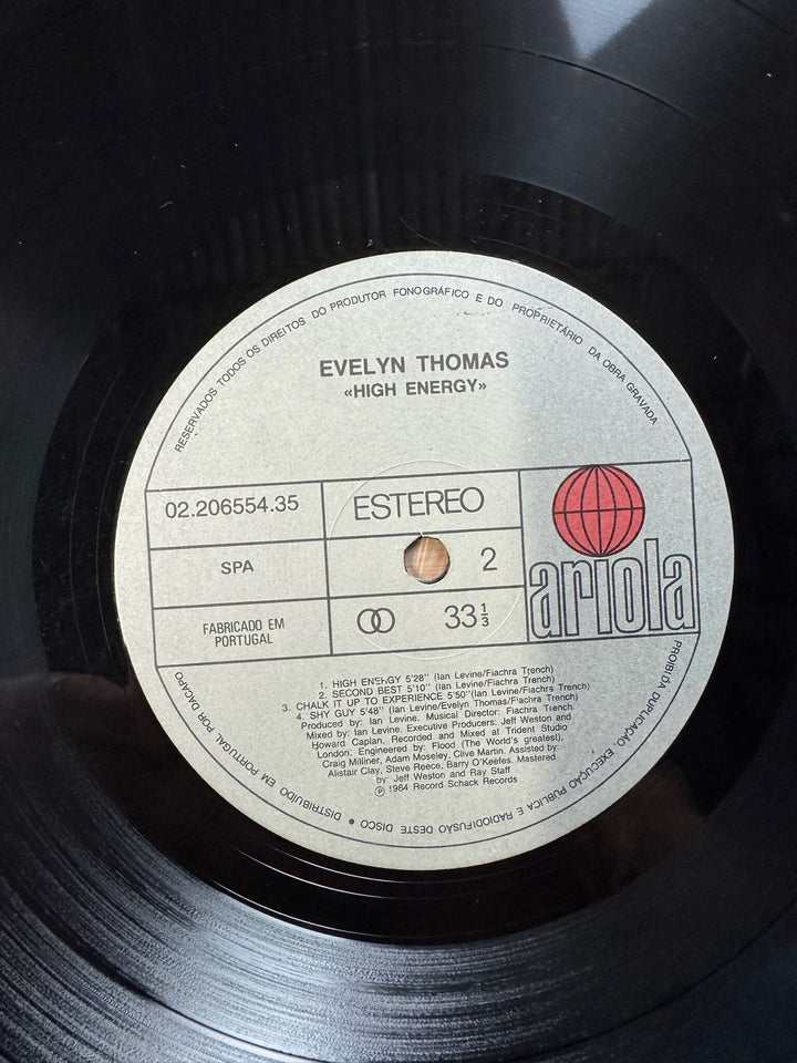 Evelyn Thomas High Energy Vinyl Record - Fair