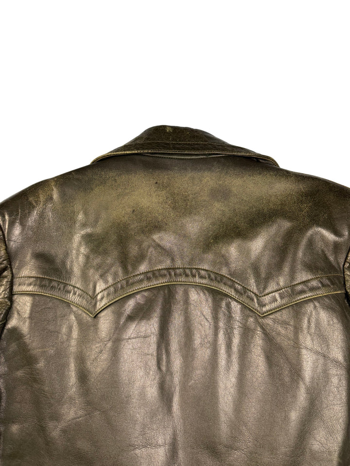 Leather Trench Coat - L