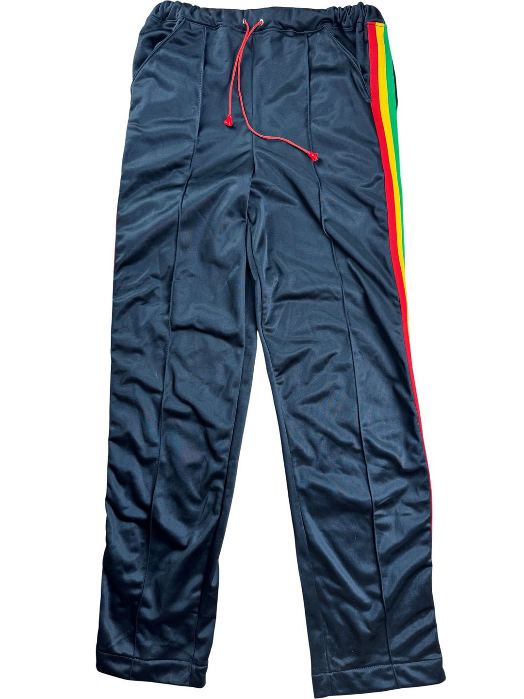 Black Hooded Track Jacket and Joggers With Multicolour Stripes - M