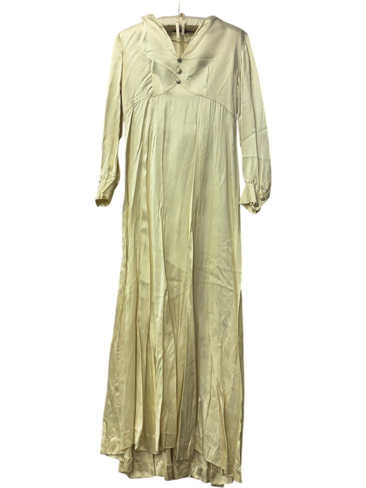 1930s Cream Long Sleeve Dress