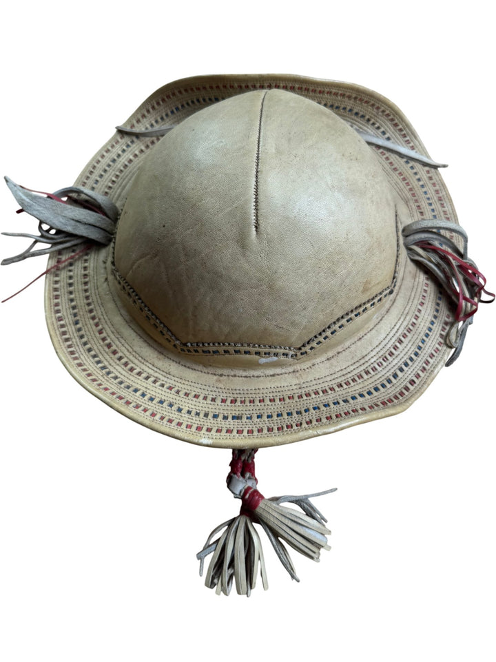 Traditional Brazilian Leather Gaucho Hat with Tassel Details