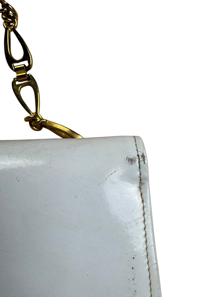 T. Burst & Sons White Leather Handbag